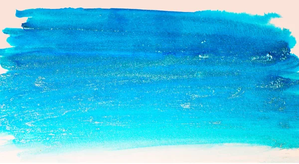 Beau Fond Bleu Aquarelle Avec Peinture Argentée — Photo