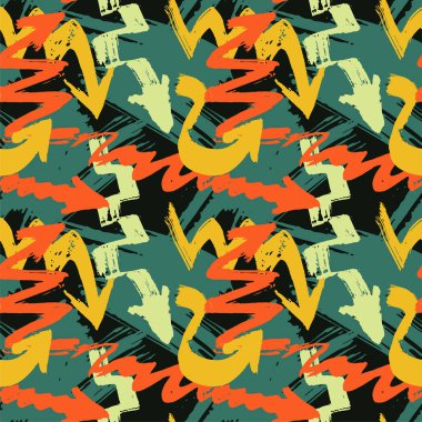 Dikişsiz desen renkli grungy oklarla. Kağıt, ambalaj üzerinde baskı için mükemmel kumaş vb..
