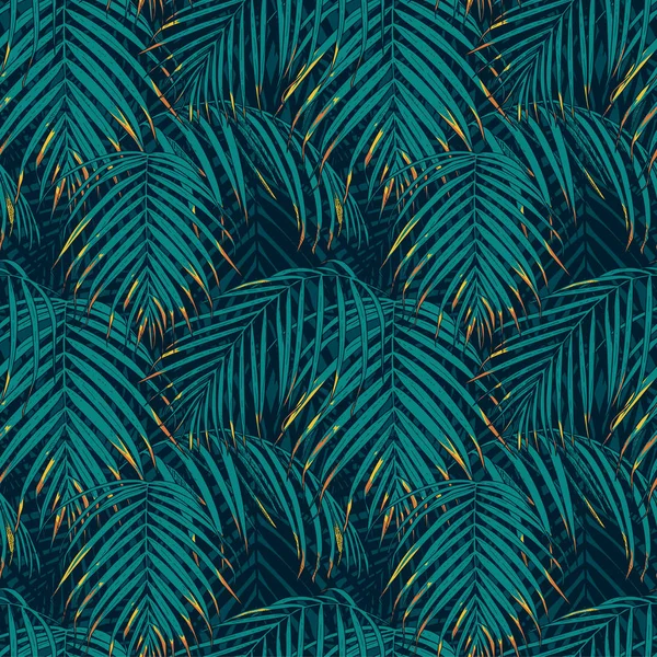 Seamless Pattern Tropical Leaves Vector Illustration — Stock Vector