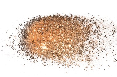 Altın parlak beyaz arka plan üzerinde parıldıyor. Güzel zemin için VIP tasarım, moda, makyaj, tırnak sanat, alışveriş, kartları tasarımı, güzellik kavramı