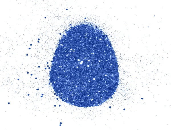Beyaz Arka Planda Tatil Dekorasyon Mavi Glitter Paskalya Yortusu Yumurta — Stok fotoğraf