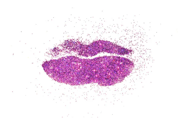 Губи Фіолетового Блиску Іскри Білому Фоні — стокове фото