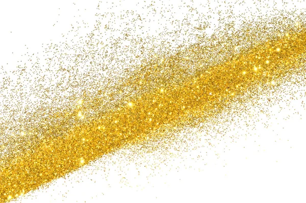 Gold glitter sparkles on white background. Beautiful abstract backdrop for vip design, fashion, make up, nail art, shopping, cards design, beauty concept
