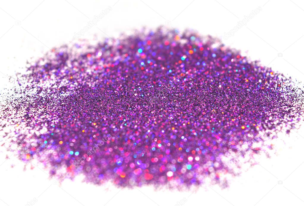 Textured background with purple glitter sparkle on white like unreadable text