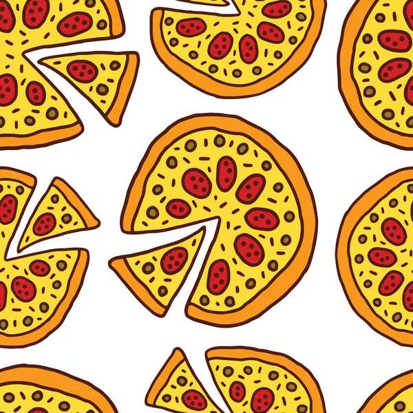 El çizmek Doodle Pizza Seamless Modeli
