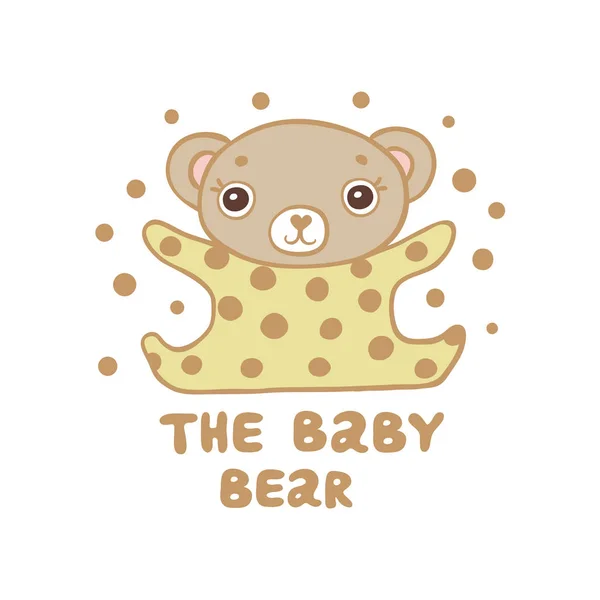 Urso pequeno bonito na ilustração de pijama — Vetor de Stock