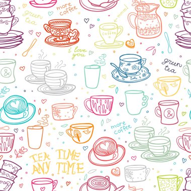 Doodle Kupası Seamless Modeli