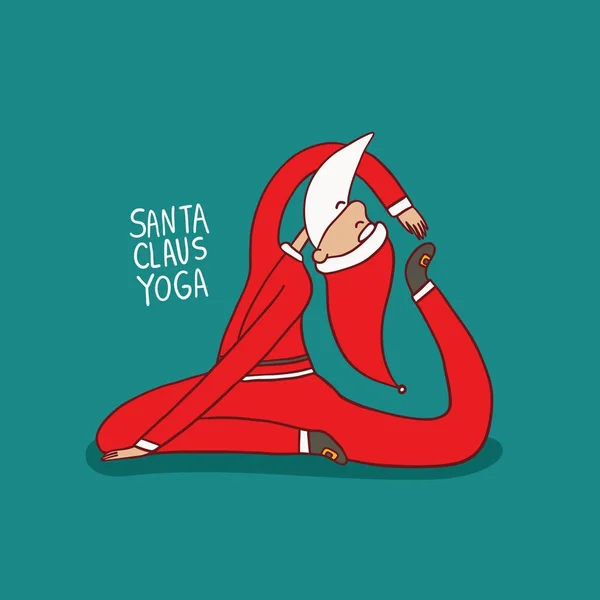 Santa Claus dělá jógu — Stockový vektor