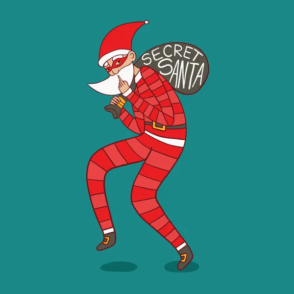 Gizli Noel Baba vektör llustration — Stok Vektör