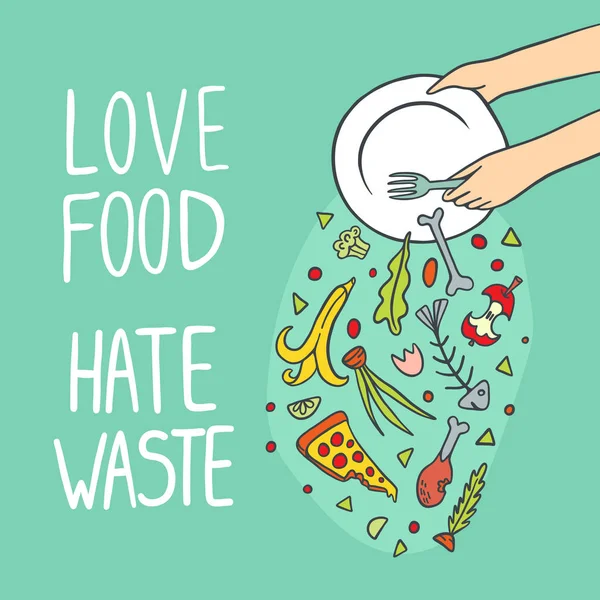 Gıda illüstrasyon boşa harcama