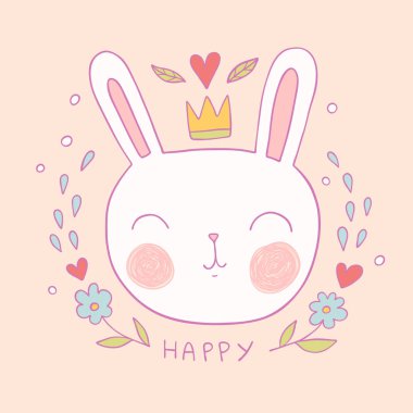 Sevimli küçük Paskalya tavşanı