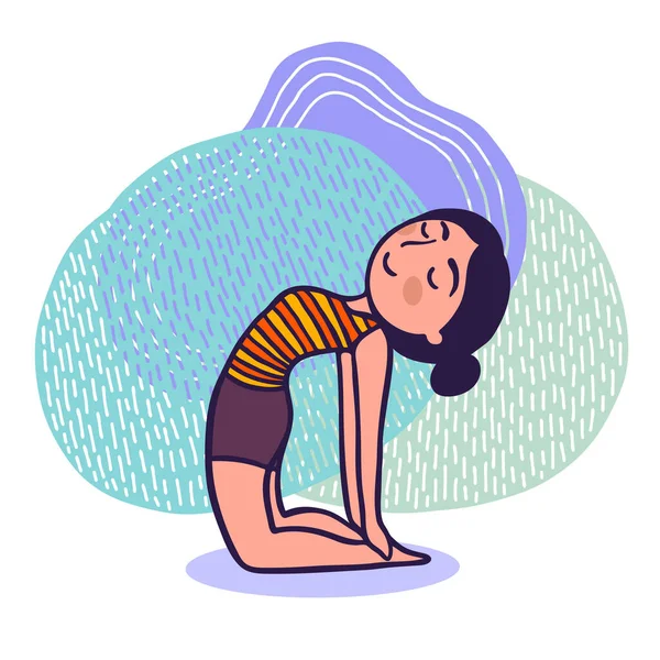 Leuk meisje in yoga pose — Stockvector