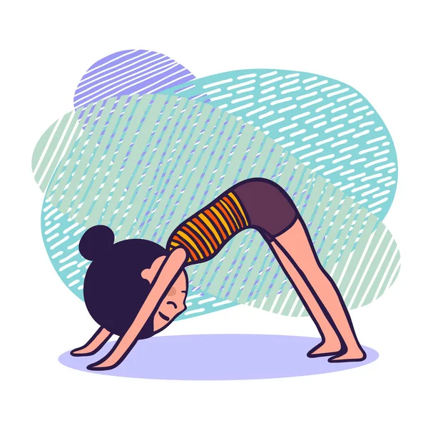 Nettes Mädchen in Yoga-Pose — Stockvektor