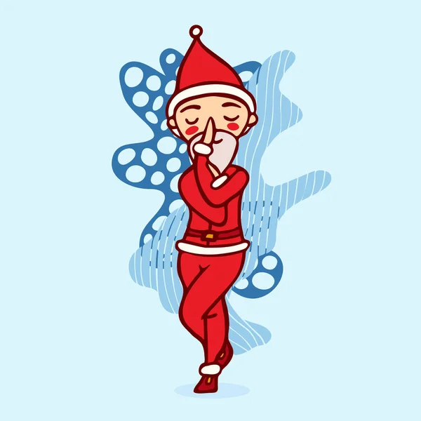 Santa Claus lindo en la postura del yoga — Archivo Imágenes Vectoriales