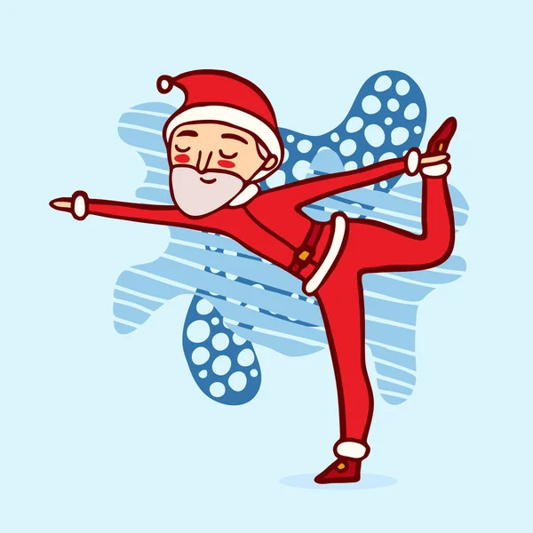 Roztomilý Santa Claus v jóga póze — Stockový vektor