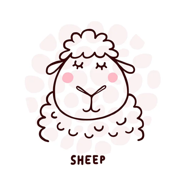Lindo retrato de ovejas — Vector de stock