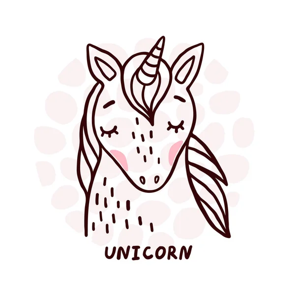 Lindo retrato de unicornio — Vector de stock