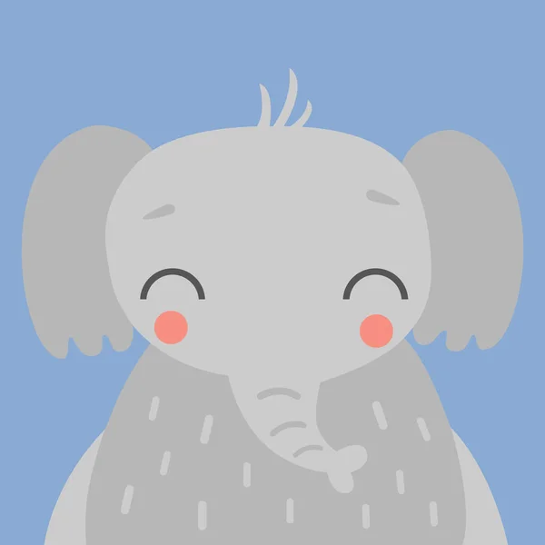 Cute Elephant Portret wektor ilustracji — Wektor stockowy