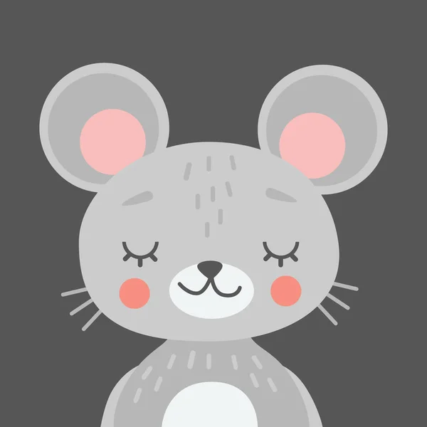 Draguta mouse-ul portret vector ilustrație — Vector de stoc