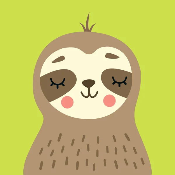 Illustration vectorielle de portrait de paresseux mignon — Image vectorielle