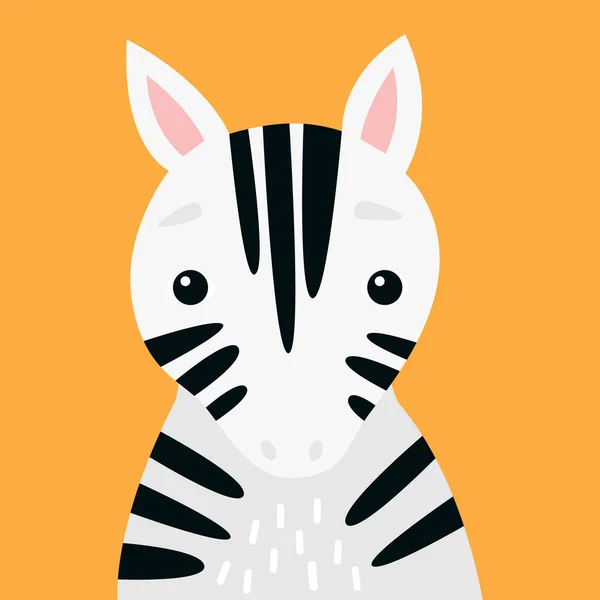 Ilustrasi Vektor Portret Zebra Manis - Stok Vektor