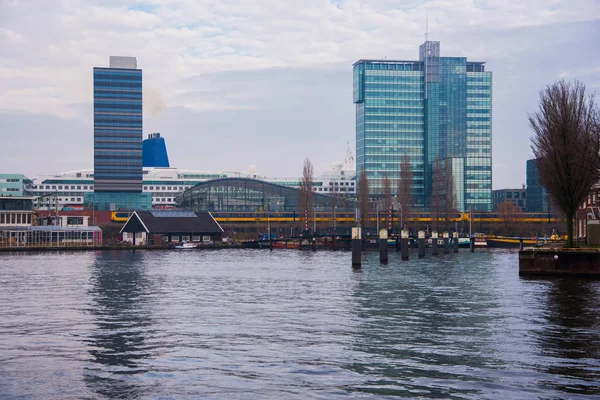 Amsterdam. City landscape. Winter season — Stock Photo, Image