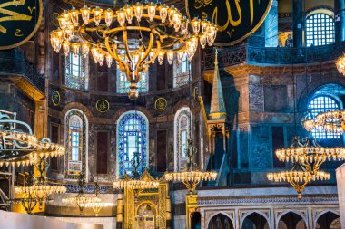 Istanbul Türkiye: 10 Nisan 2016. Istanbul, Türkiye - mimari parça Ayasofya Müzesi (Ayasofya) iç.