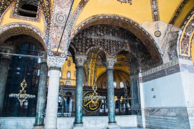 Istanbul Türkiye: 10 Nisan 2016. Istanbul, Türkiye - mimari parça Ayasofya Müzesi (Ayasofya) iç.