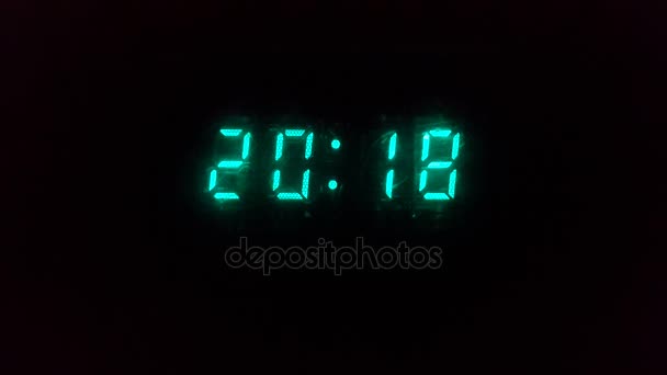 Electronic clock shows 2018 year — Stock Video
