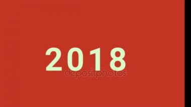 numarası 2018 kırmızı bir arka plan üzerinde. animasyon