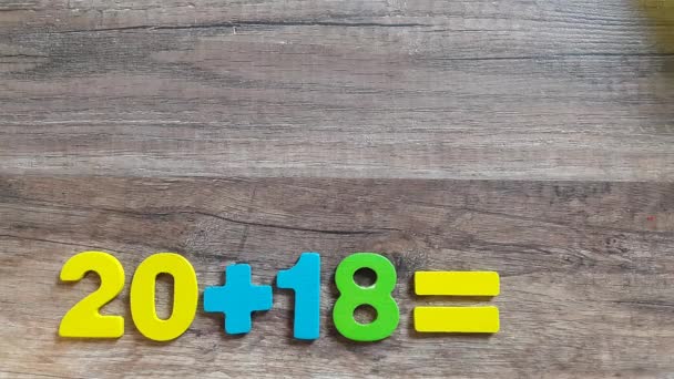 Operaciones matemáticas con el número 2018 con un signo de interrogación. El concepto para el nuevo año . — Vídeos de Stock