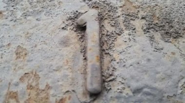 Metal sayı 1. Rakamlar 1 şeklinde paslı metal doku
