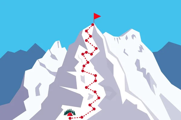 Route vers le sommet, vecteur — Image vectorielle