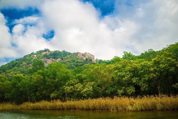 Green vegetation and mountains — Stock Photo, Image