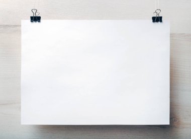 Boş beyaz kağıt afiş