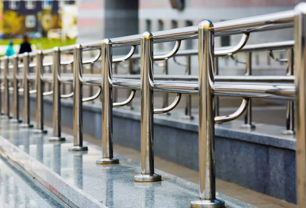 Chromium metal fence — Stock Photo, Image