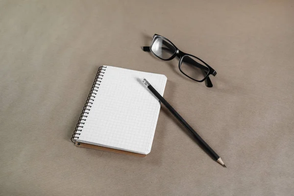 Modelo com caderno em branco — Fotografia de Stock