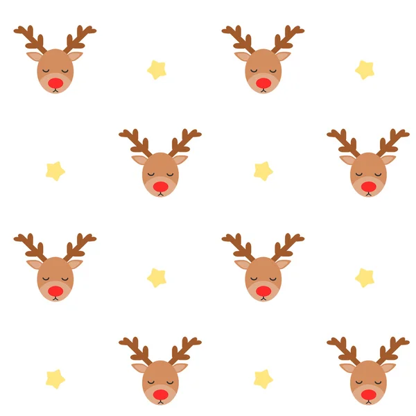 Cute lovely cartoon reindeer seamless vector pattern background illustration — Stock Vector