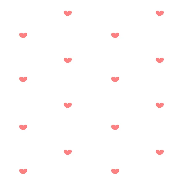 白色背景无缝上的可爱可爱红心矢量模式图 — 图库矢量图片