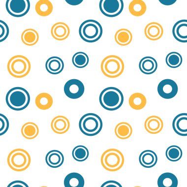 sorunsuz vektör desen arka plan illüstrasyon mavi sarı daire