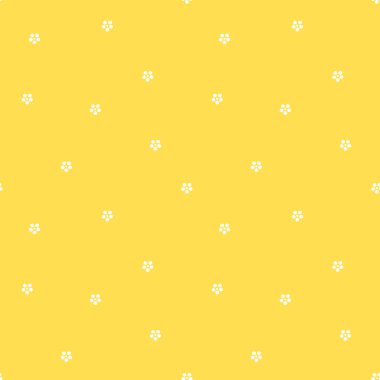 sevimli güzel beyaz çiçekler Sarı zemin sorunsuz üzerine desen illüstrasyon vektör