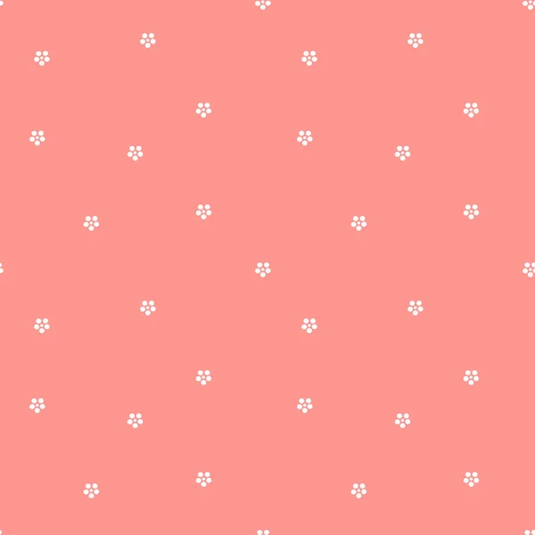 Cute lovely white flowers on pink background seamless vector pattern illustration — Stock Vector