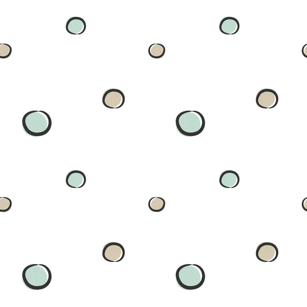 Abstrait dessiné à la main cercles sans couture motif vectoriel illustration de fond — Image vectorielle