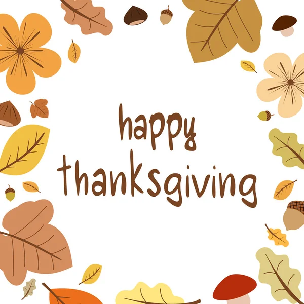Hand getekend Happy Thanksgiving Day achtergrond vectorillustratie. — Stockvector