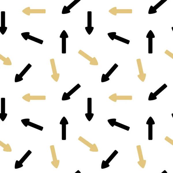 Симпатичные черные золотые стрелки бесшовные векторные рисунки фон иллюстрация — стоковый вектор