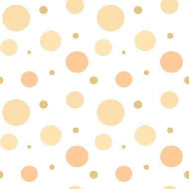 renkli şeftali pembe ve altın daireler Dikişsiz desen arka plan illüstrasyon vektör