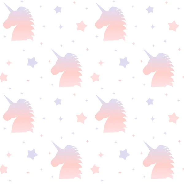 Söt gradient unicorn siluett sömlösa mönster bakgrund illustration — Stockfoto