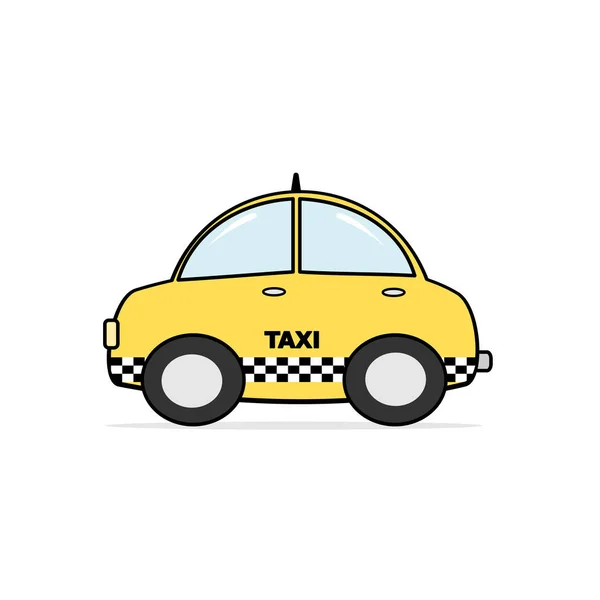 Cute cartoon taxi cab vector illustration isolated on white background — Stock Vector