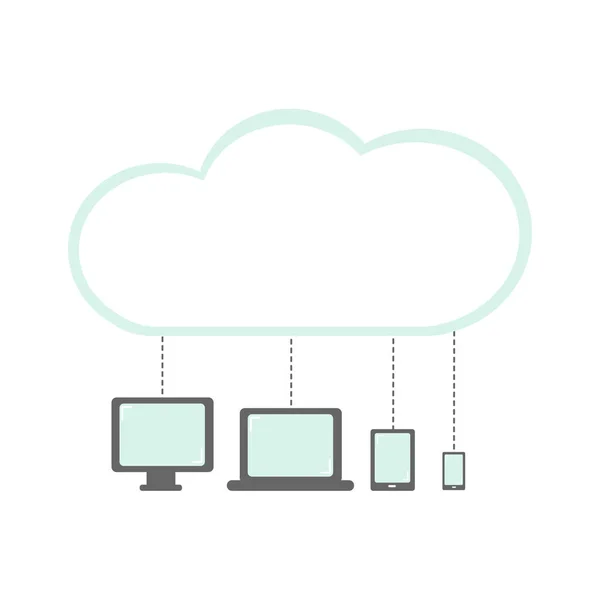 Illustrazione vettoriale del concetto di cloud computing — Vettoriale Stock
