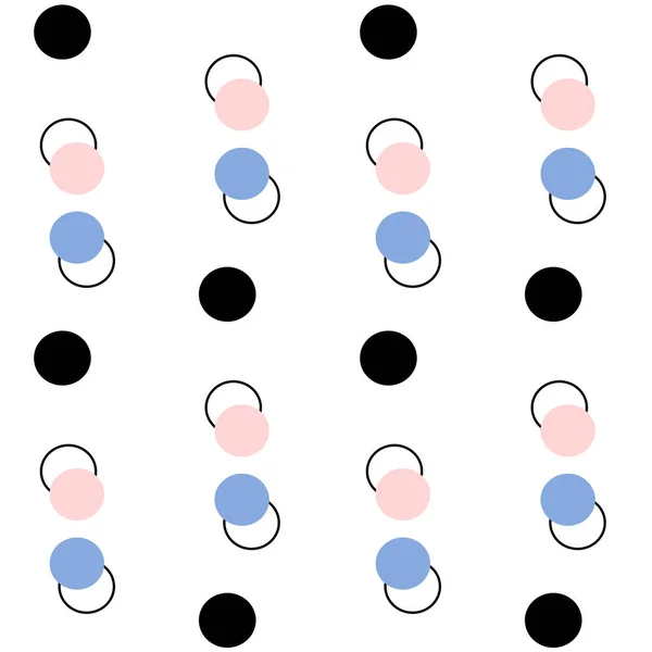 Mignon géométrique abstrait motif vectoriel sans couture illustration de fond avec des cercles — Image vectorielle